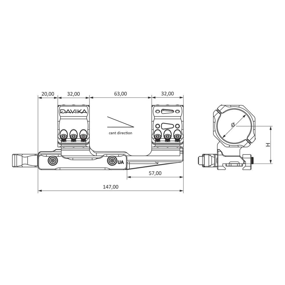 Montage de lunette 30 mm déporté | Base QD Ergo rail Picatinny