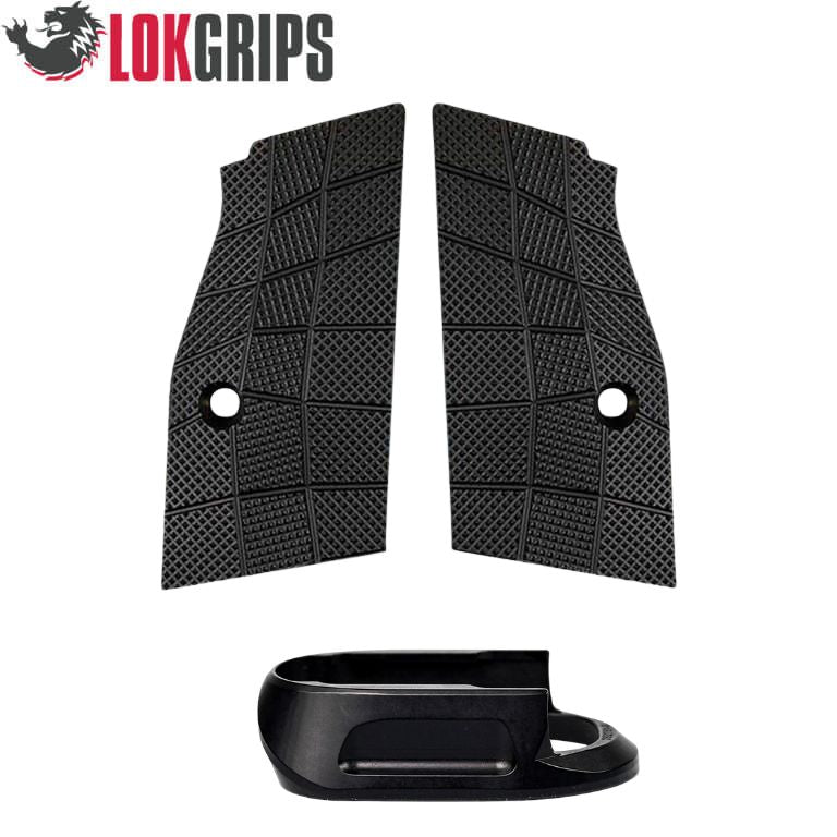 CZ Shadow 2 Compact & Carry short alu grips & alu magwell | Gridlok_black