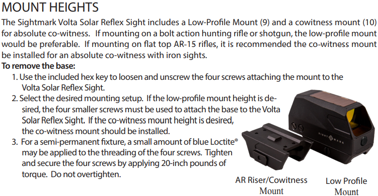 Sightmark Volta Solar Viseur point rouge