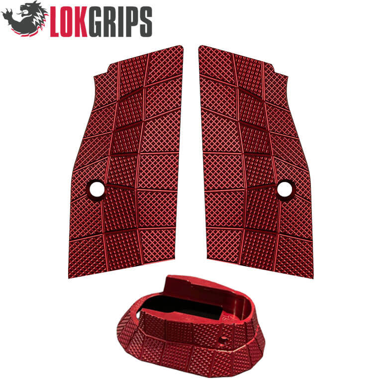 CZ TS 2, CZ 75 Tactical Sports alu Gridlok set - magwell & plaquettes de poignée