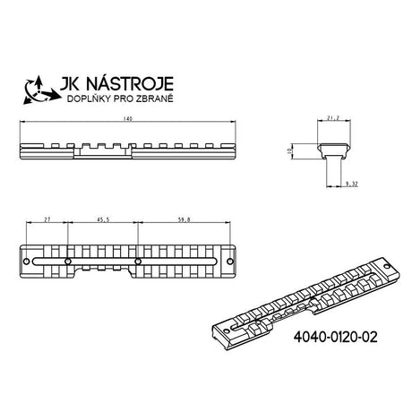 CZ 457 picatinny rail | left hand JK-N