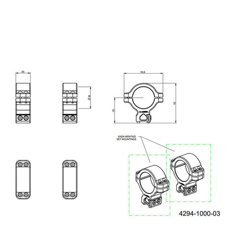 CZ 457 scope rings for dovetail | 30mm JK-N