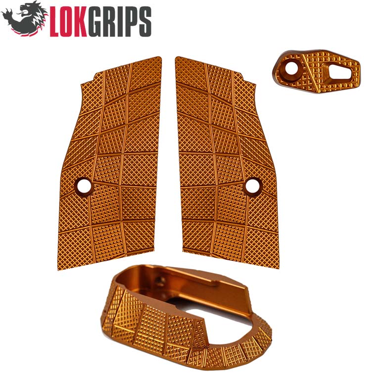 CZ Shadow 2 alu Gridlok set - magwell + plaquettes de poignée + bouton