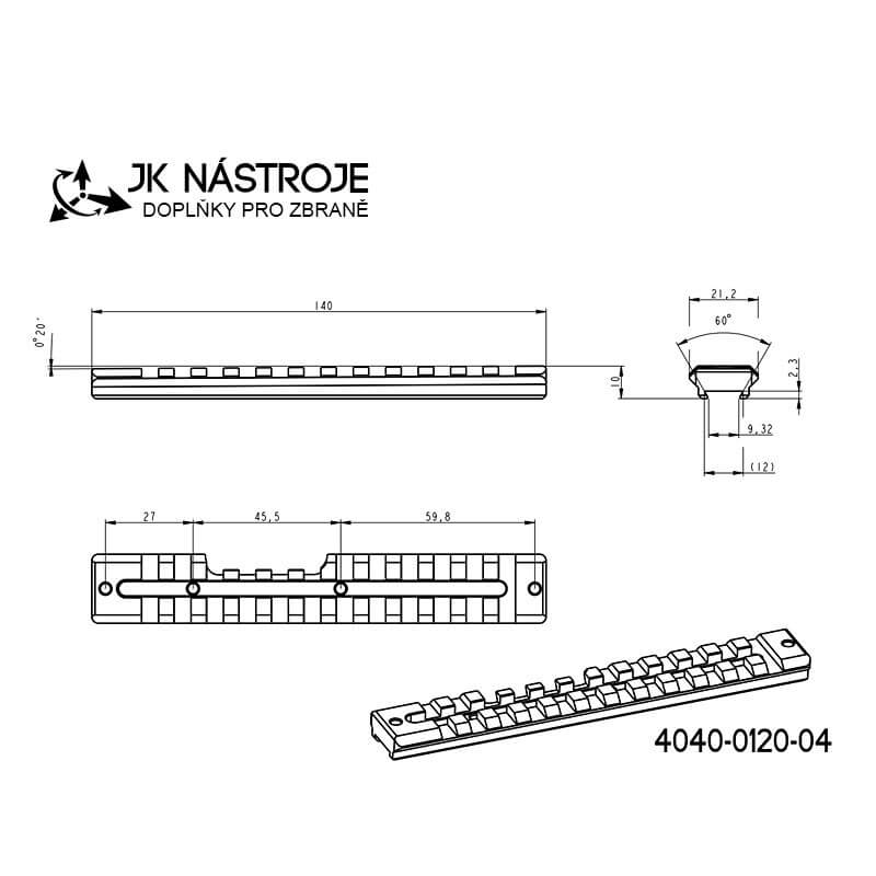 CZ 457 rail Picatinny | 20 MOA JK-N