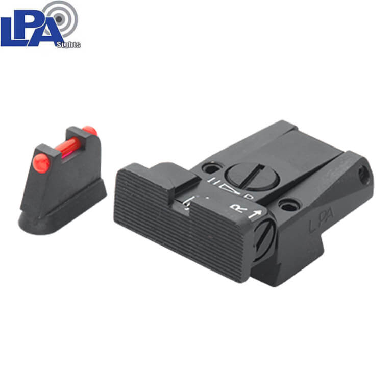 CZ 75B, CZ P-01, CZ 75 SP-01 ensemble d'organes de visée entièrement réglables avec fibres optiques LPA | type A