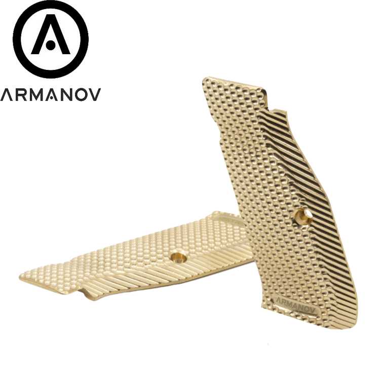 CZ 75B & SP-01, CZ TS 2, CZ Shadow 2 plaquettes de poignée courtes en laiton ergo Armanov