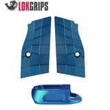 CZ Shadow 2 Compact & Carry short alu grips & alu magwell | Gridlok_blue
