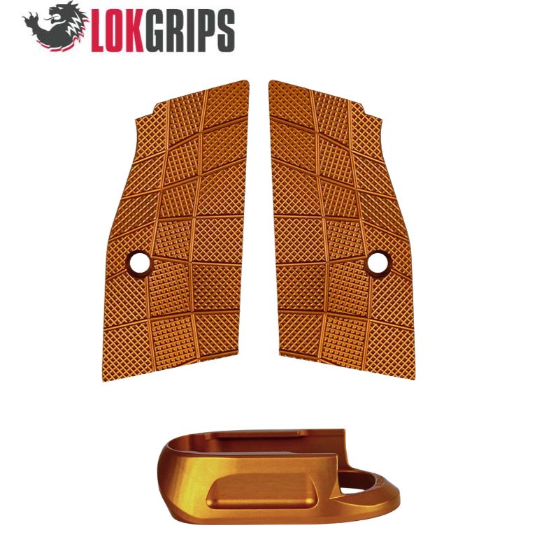 CZ Shadow 2 Compact & Carry short alu grips & alu magwell | Gridlok_orange