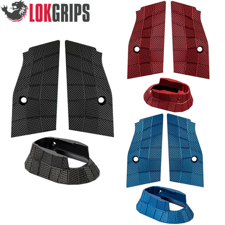 CZ Shadow 2 alu Gridlok set - magwell + plaquettes de poignée + bouton